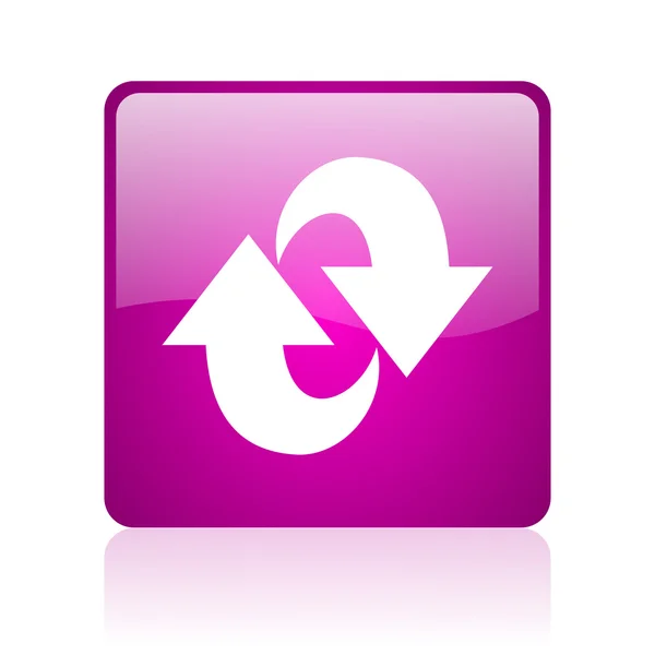 Rotate violet square web glossy icon — Stock Photo, Image