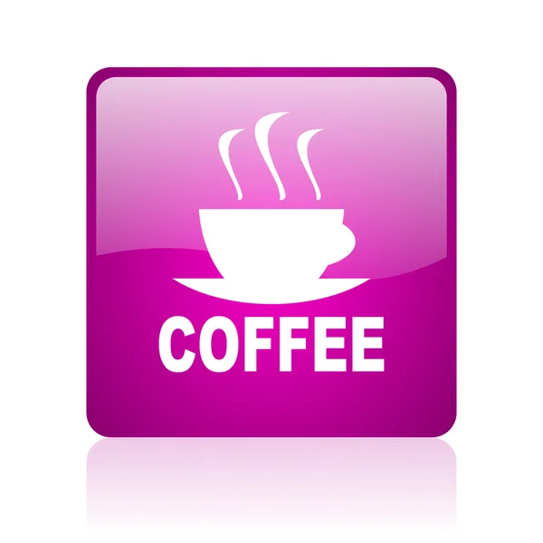 Café violeta cuadrado web brillante icono — Foto de Stock