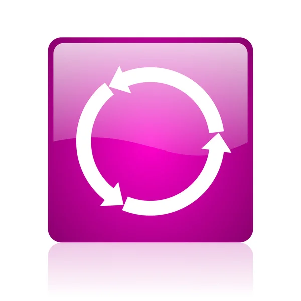 Refresh violet square web glossy icon — Stock Photo, Image