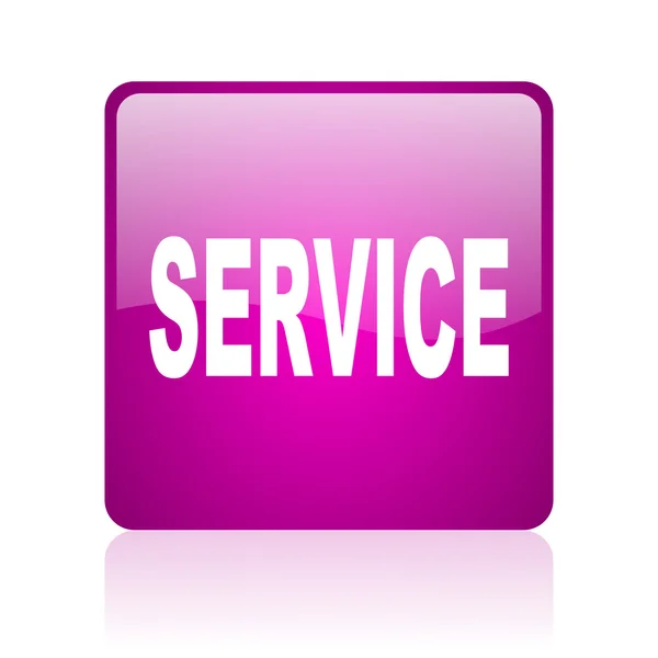 Service violett quadratisch Web Hochglanz-Symbol — Stockfoto