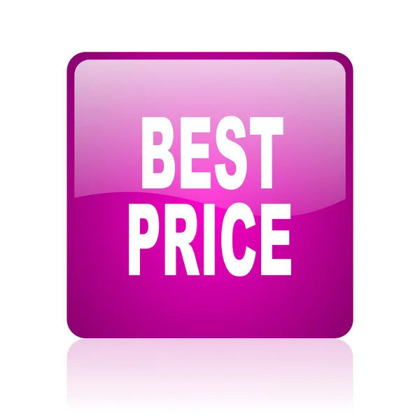 Bester Preis violette quadratische Web-Hochglanz-Symbol — Stockfoto