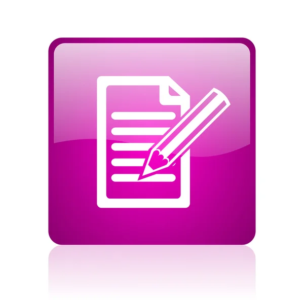 Suscribirse violeta cuadrado web brillante icono —  Fotos de Stock