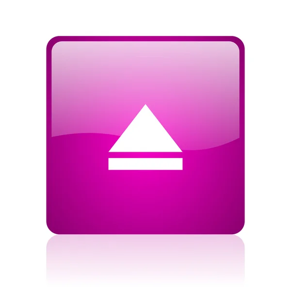 Eject violet square web glossy icon — Stock Photo, Image