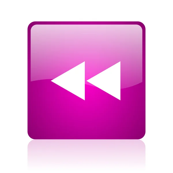 Przewiń web kwadrat fioletowy ikona — Zdjęcie stockowe