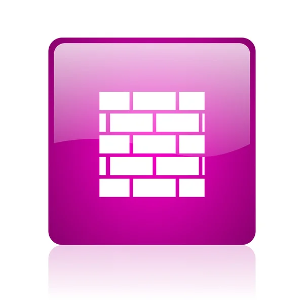 Firewall violet square web glossy icon — Stock Photo, Image