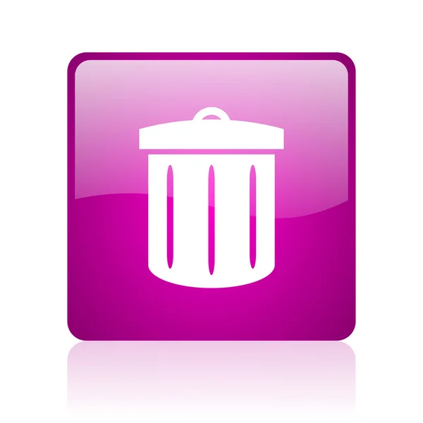 Recycle violet square web glossy icon — Stok Foto