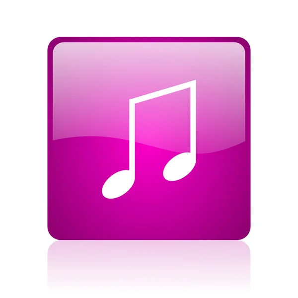 Muzică violet pătrat web glossy icon — Fotografie, imagine de stoc