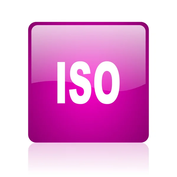 Iso violet square web glossy icon — Stock Photo, Image
