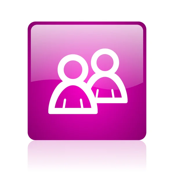 Forum violet vierkante web glanzende pictogram — Stockfoto