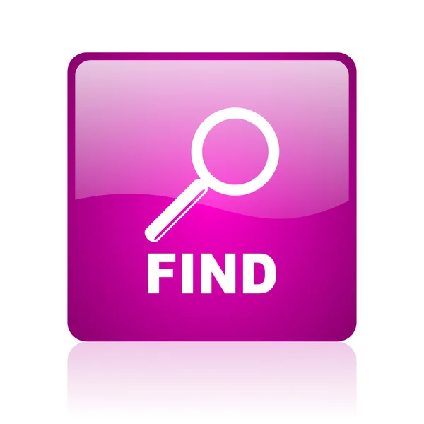 Знайти фіолетовий квадратний веб глянцевий значок — стокове фото