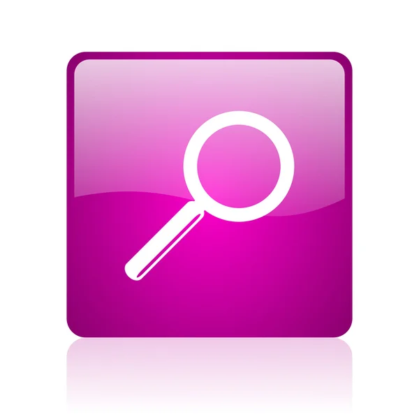 Suche violette quadratische Web-Hochglanz-Symbol — Stockfoto