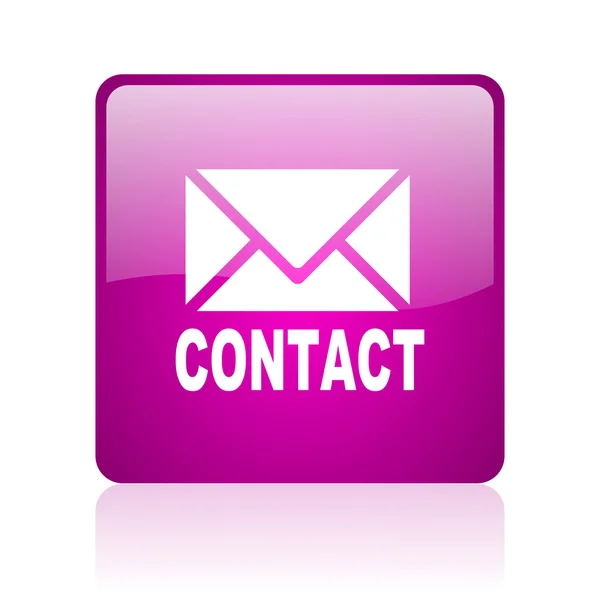 Contacto violeta cuadrado web brillante icono —  Fotos de Stock