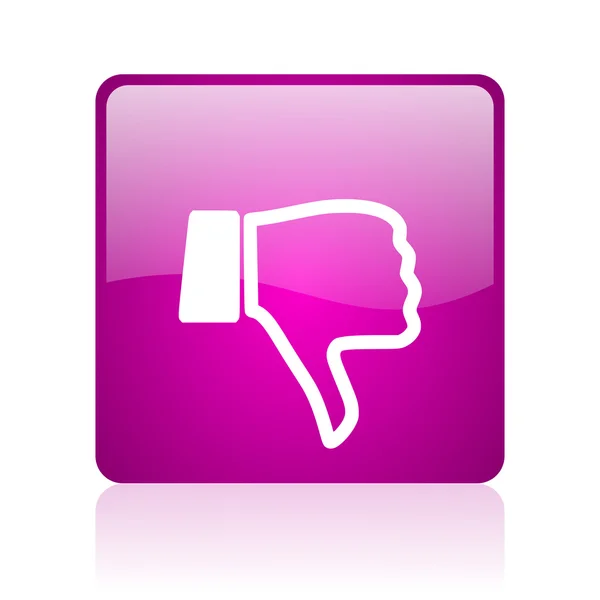 Thumb down violet square web glossy icon — Stock Photo, Image