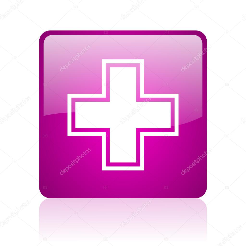 Pharmacy violet square web glossy icon — Stock Photo © alexwhite 22021187