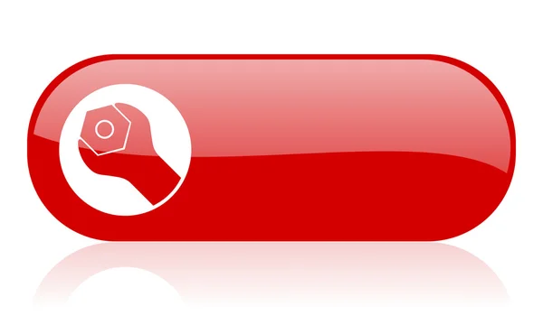 Ferramentas vermelho web ícone brilhante — Fotografia de Stock