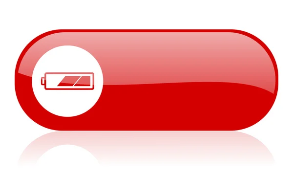 Battery red web glossy icon — Stock Photo, Image