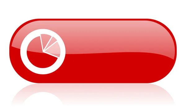 Ikona lesklý červený webové diagramu — Stock fotografie