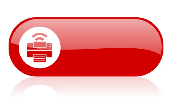 Imprimir vermelho ícone brilhante web — Fotografia de Stock