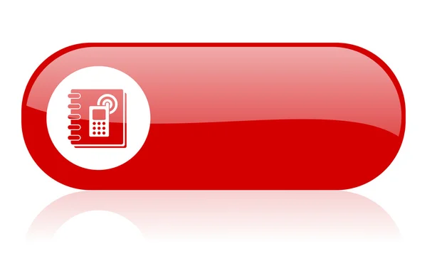 전화 번호부 빨간색 웹 광택 아이콘 — 스톡 사진