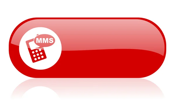 MMS czerwony WWW błyszczący ikona — Zdjęcie stockowe