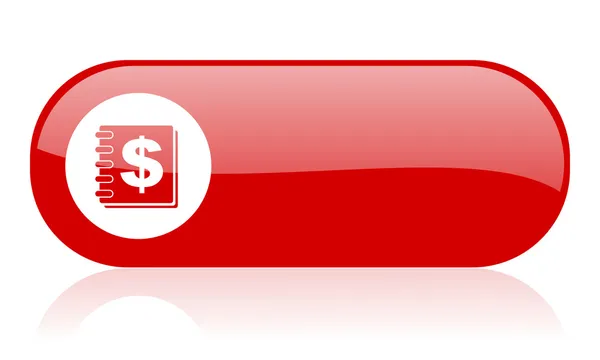 Dinheiro vermelho ícone brilhante web — Fotografia de Stock