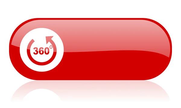 Panorama 360 stopni www czerwony ikona — Zdjęcie stockowe