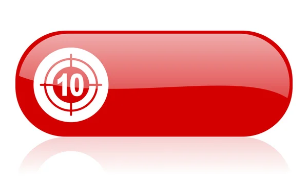 Ikona lesklý červený webové cílové — Stock fotografie