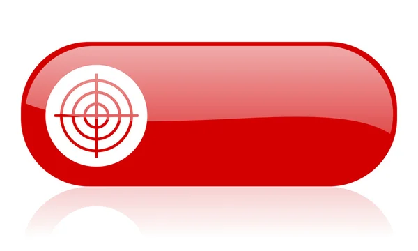 Target red web glossy icon — Stock Photo, Image