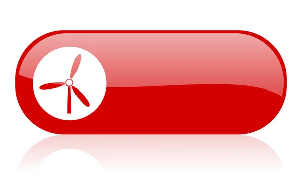 Rotes Hochglanz-Symbol für Windmühle — Stockfoto