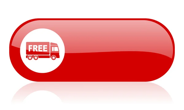 무료 배달 빨간 웹 광택 아이콘 — 스톡 사진