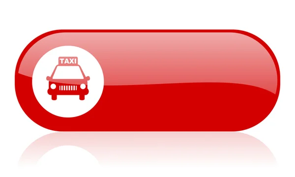 Táxi vermelho ícone brilhante web — Fotografia de Stock