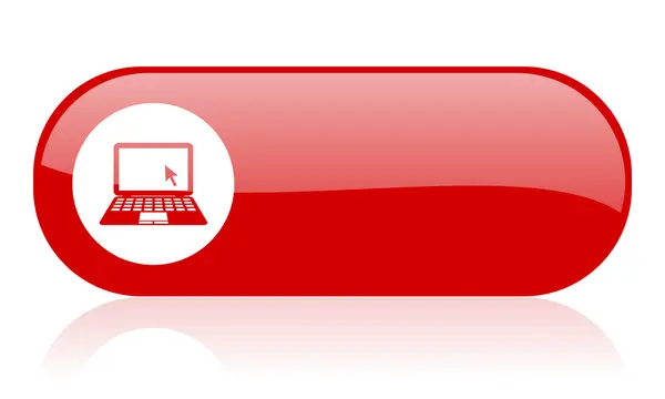 Notebook red web glossy icon — Stock Photo, Image