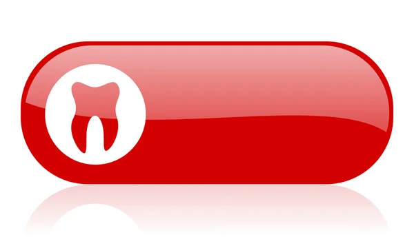 Tooth red web glossy icon — Stock Photo, Image
