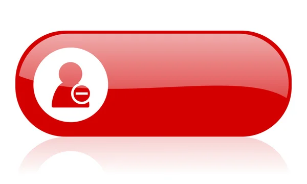 Rotes Web-Hochglanz-Symbol entfernen — Stockfoto