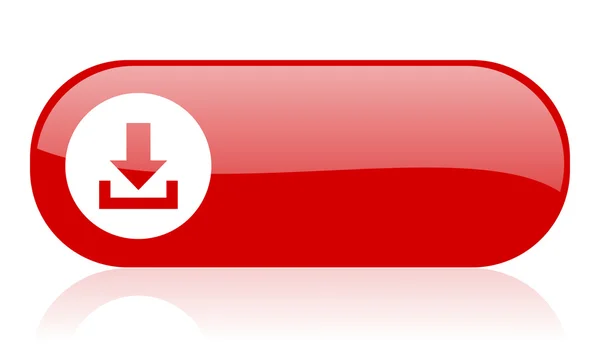 Rotes Web-Hochglanz-Symbol herunterladen — Stockfoto