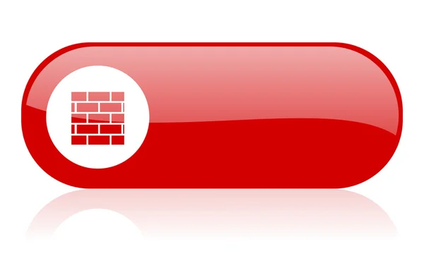 Firewall rotes Web-Hochglanzsymbol — Stockfoto