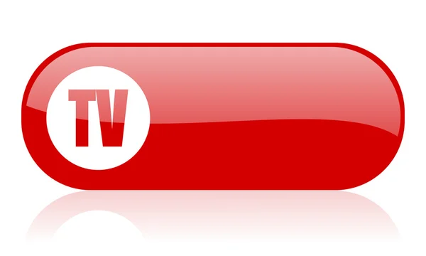 Tv rotes Web-Hochglanz-Symbol — Stockfoto
