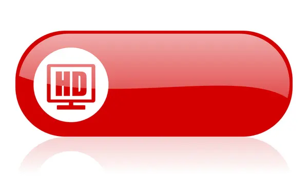 Hd display red web glossy icon — Stock Photo, Image