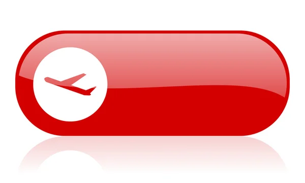 Aereo rosso web icona lucida — Foto Stock
