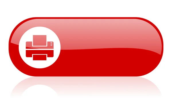 プリンター web 赤い光沢のあるアイコン — ストック写真
