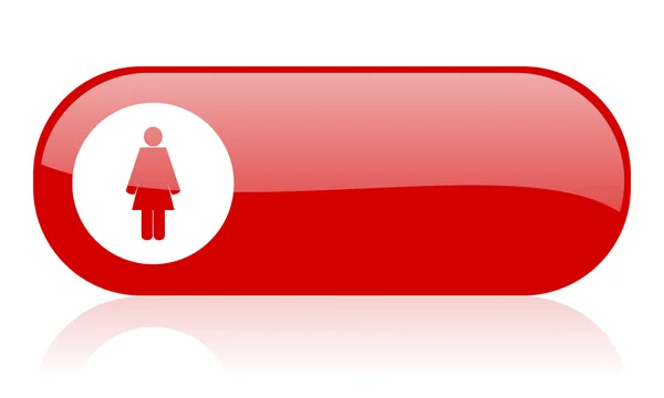 Woman red web glossy icon — Stock Photo, Image