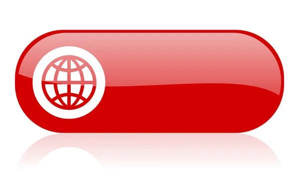 Ziemi czerwony WWW błyszczący ikona — Zdjęcie stockowe