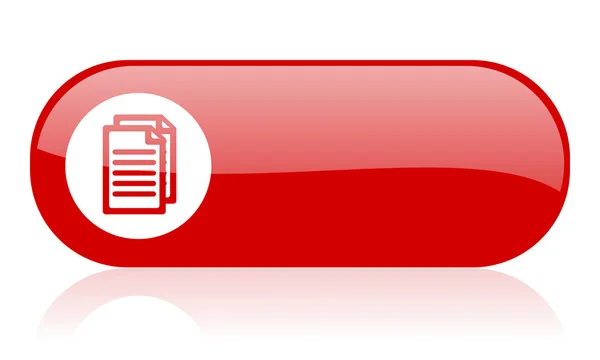Document red web glossy icon — Stock Photo, Image