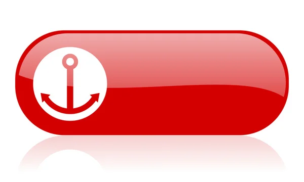 Kotwica czerwony WWW błyszczący ikona — Zdjęcie stockowe