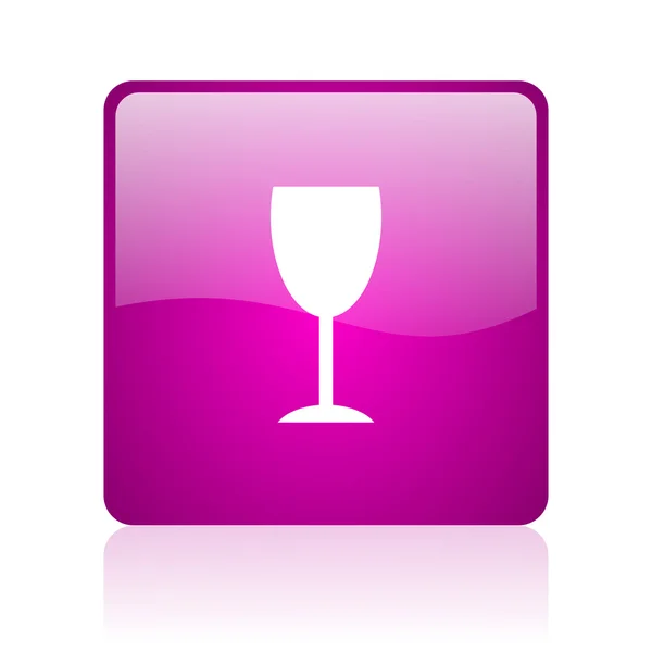 Cristal violeta cuadrado web brillante icono — Foto de Stock