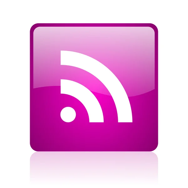 Rss violet square web glossy icon — Stock Photo, Image