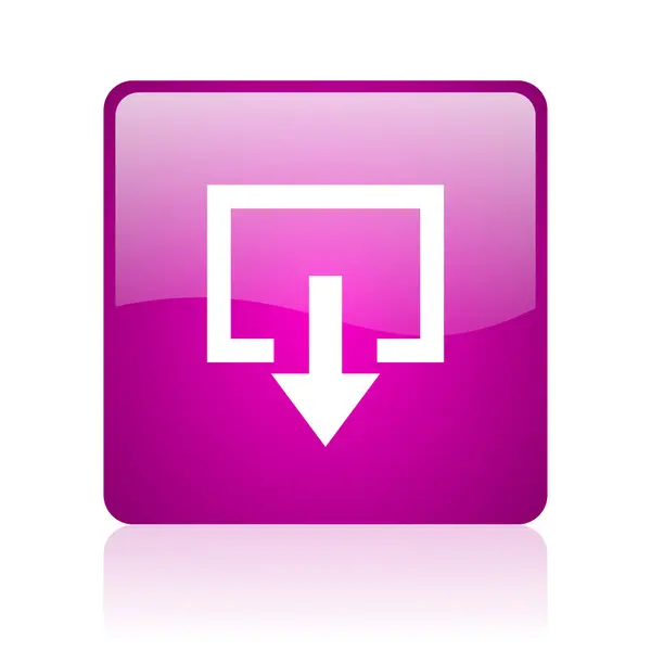 Exit violet square web glossy icon — Stock Photo, Image