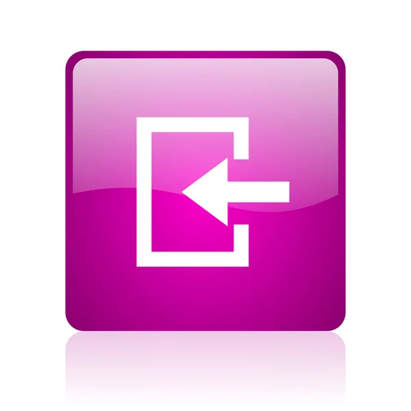 Voer violet vierkante web glanzende pictogram — Stockfoto