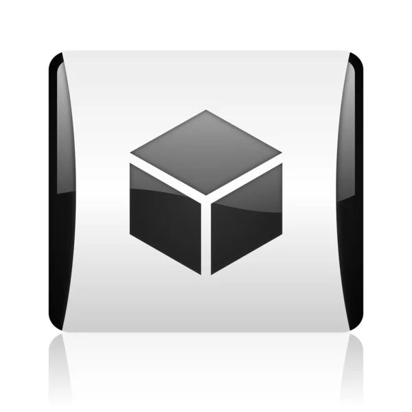 Cuadro negro y blanco web cuadrada icono brillante —  Fotos de Stock