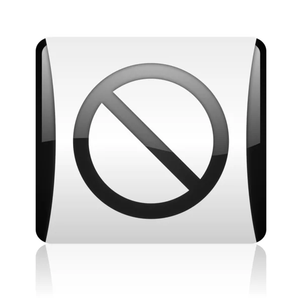 Access denied black and white square web glossy icon — Stock Photo, Image